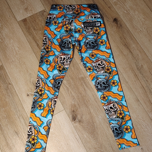 RockFit "Trifecta" Women's Sm Bacon Coffee Fitness Leggings Athletic Wear - Picture 5 of 6